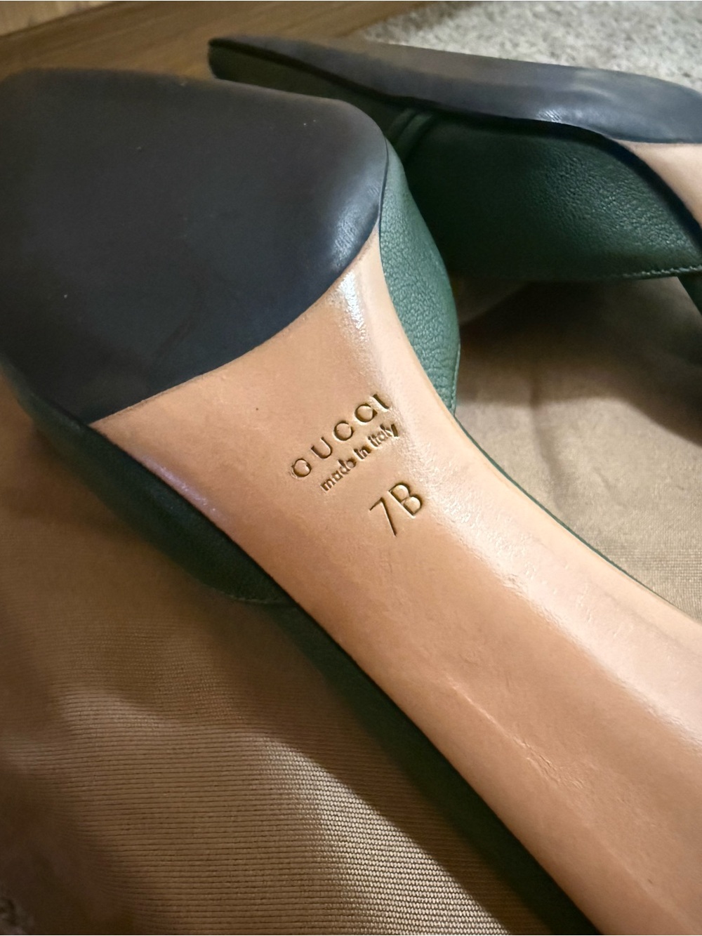 Gucci Emerald Green Leather Horsebit Pointed Mule Heels - Picture 3 of 7